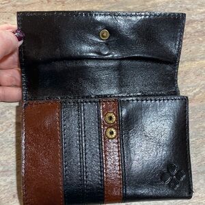 Patricia Nash Black and Brown Leather Wallet